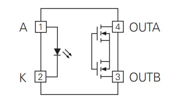 Blockdiagramm - IXYS CPC1056N Relais mit normalerweise offener Schaltung von 75 mA