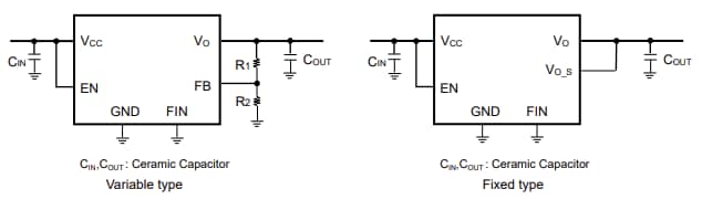 Applikations-Schaltungsdiagramm - ROHM Semiconductor BDxHA3MEFJ-C und BDxHA3VEFJ-C LDO-Regler
