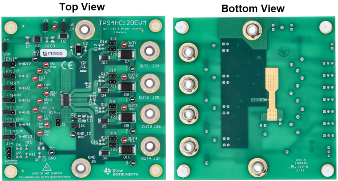 Technische Zeichnung - Texas Instruments TPS2HC120EVM Schalter-Evaluierungsmodul (evm)