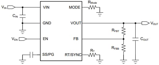 Schaltplan - Texas Instruments TPSM84338 Synchrones Abwärts-Leistungsmodul