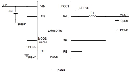 Schaltplan - Texas Instruments LMR60410 Synchroner Abwärtswandler
