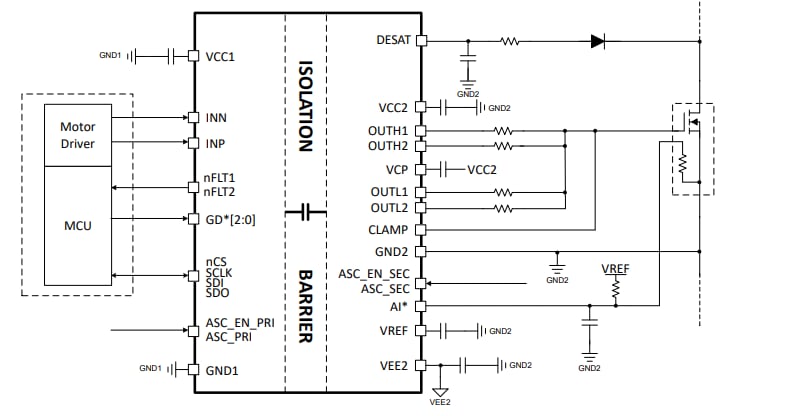 Schaltplan - Texas Instruments UCC5881-Q1 Gate-Treiber