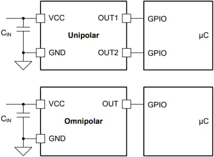 Schaltplan - Texas Instruments TMAG5133 Hall-Effekt-Schalter mit hoher Empfindlichkeit
