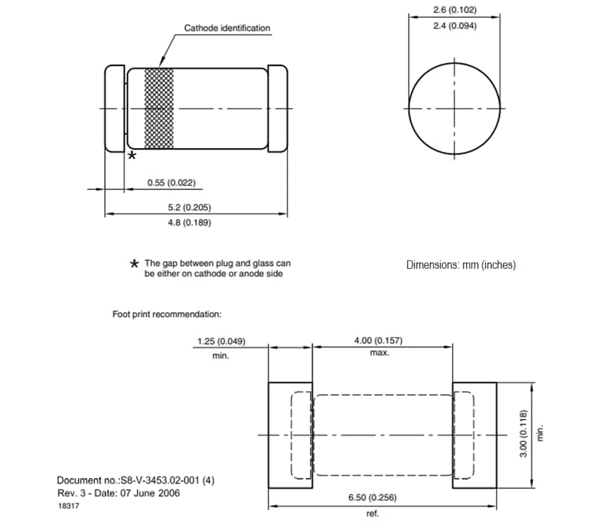 Mechanical Drawing - Vishay Semiconductors ZM47xA Zener Diodes