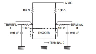 Applikations-Schaltungsdiagramm - Bourns PEC05 Inkrementelle Mikro-Encoder von 5 mm