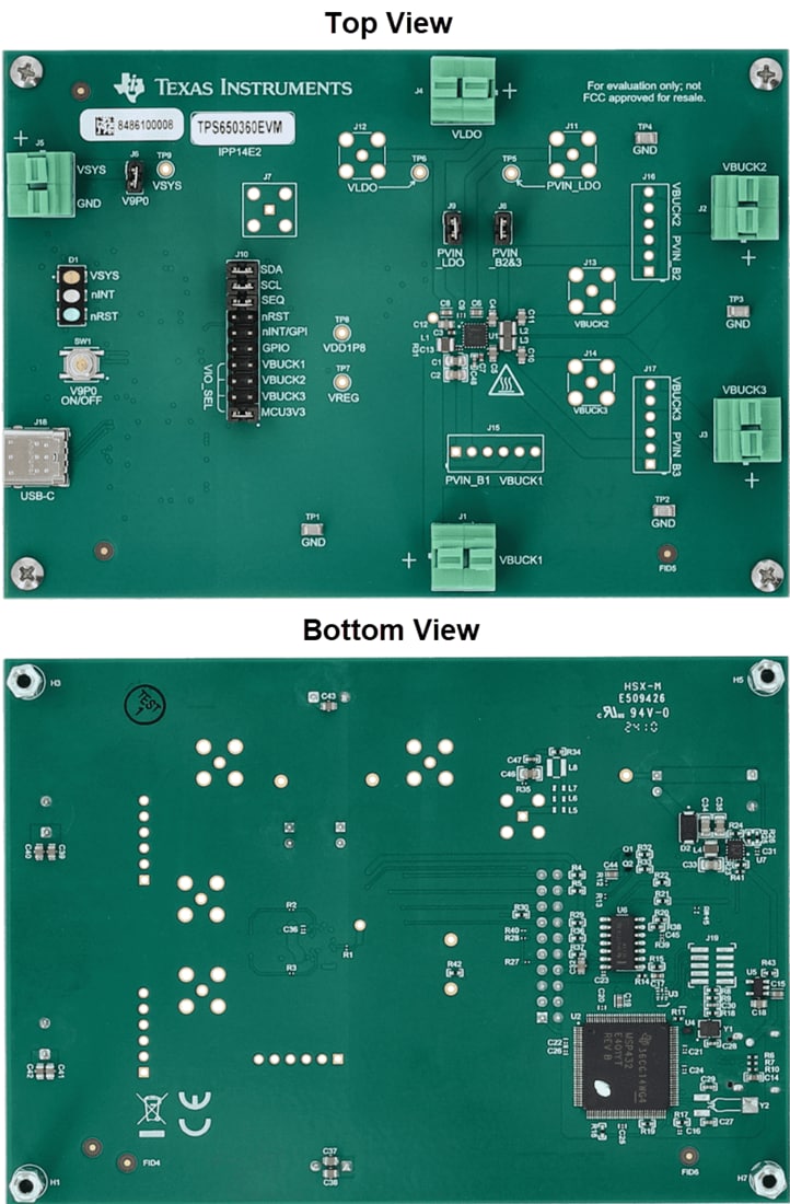 Technische Zeichnung - Texas Instruments TPS650360EVM PMIC-Evaluierungsmodul (EVM)