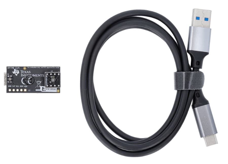 Technische Zeichnung - Texas Instruments OPT4041DTSEVM Sensor-Evaluierungsmodul (EVM)