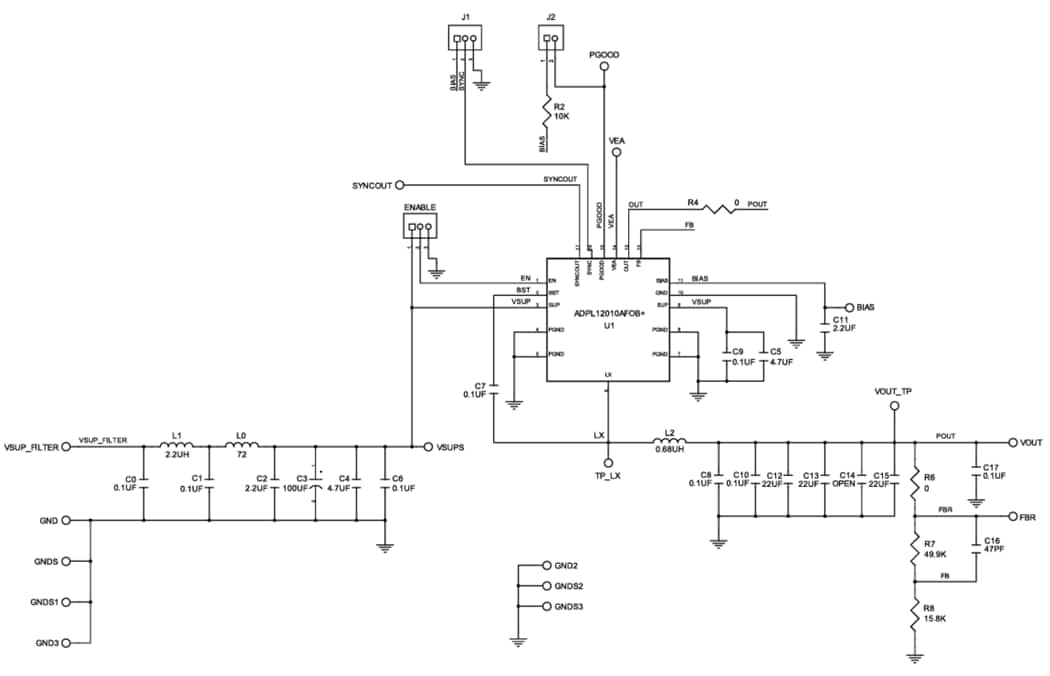Schaltplan - Analog Devices / Maxim Integrated ADPL12010 Evaluierungskit