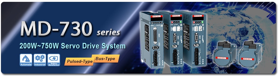 Infografik - MEAN WELL MD-730 200 W bis 750 W Servo-Antriebssysteme