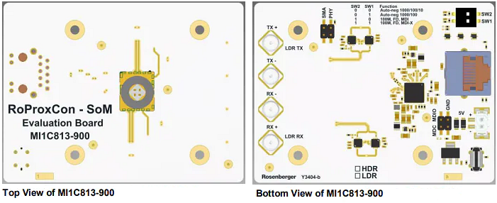 Applikations-Schaltungsdiagramm - Rosenberger RoProxCon® SoM-Evaluierungsboard