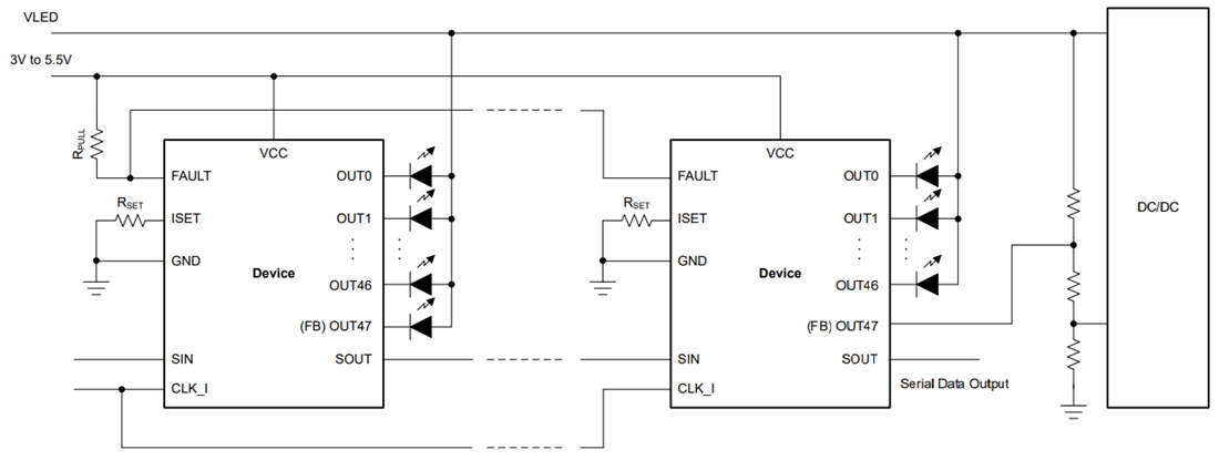 Schaltplan - Texas Instruments TLC69638-Q1 48-Kanal-LED-Treiber