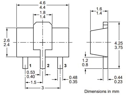 Technische Zeichnung - Nexperia PBSS4250X NPN-Bipolartransistor
