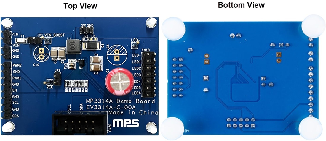 Mechanical Drawing - Monolithic Power Systems (MPS) EV3314A-C-00A Converter Evaluation Board