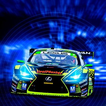Mouser sponsored Vasser Sullivan Lexus IMSA car